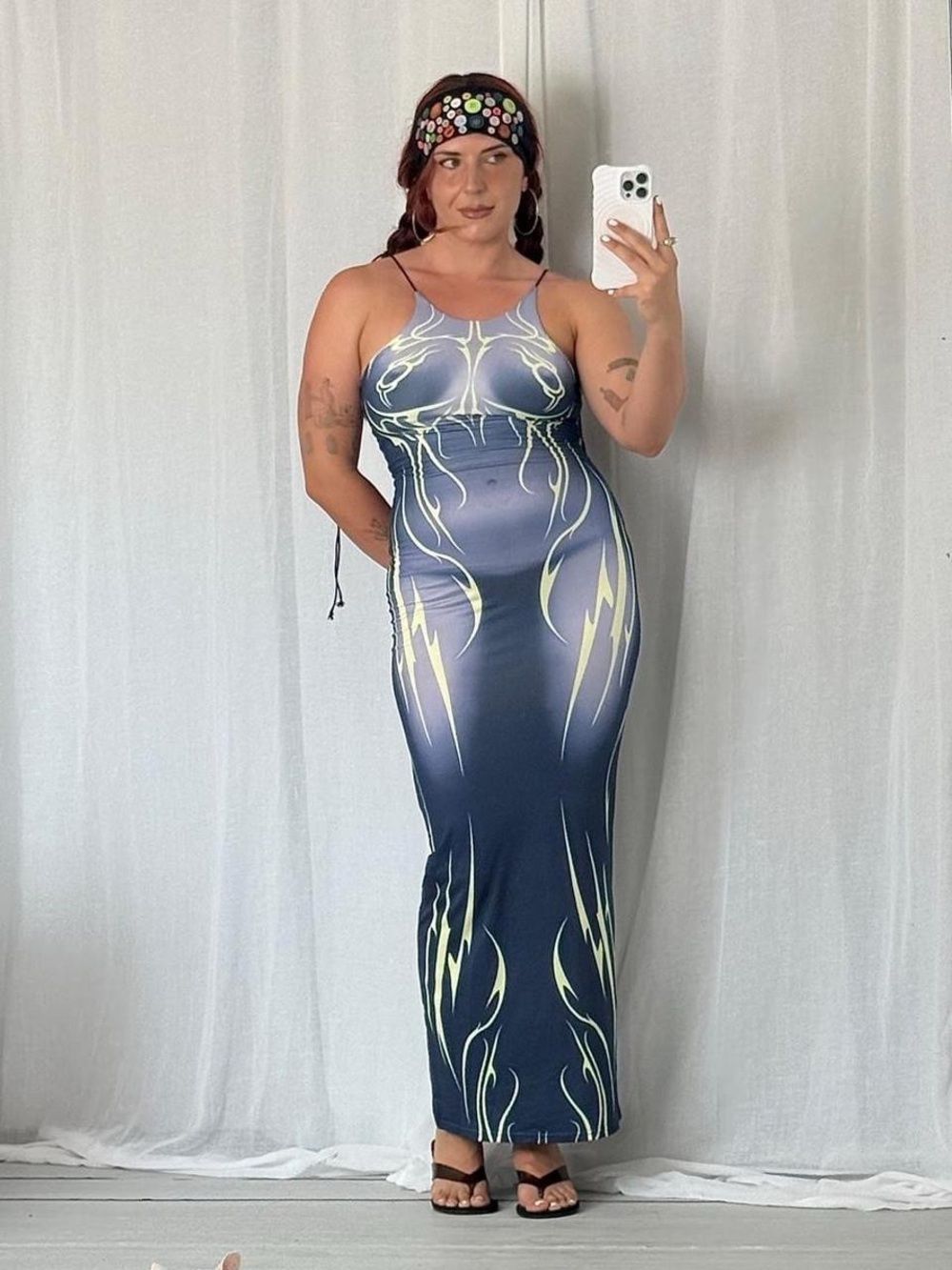 Y2K Cyber Naked Look Bodycon Maxi Dress